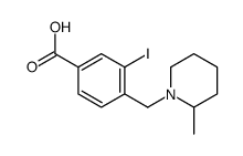 3-碘-4-((2-甲基哌啶-1-基)甲基)苯甲酸结构式