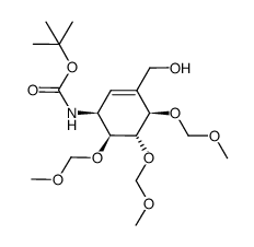tert-butyl ((1S,4R,5S,6S)-3-(hydroxymethyl)-4,5,6-tris(methoxymethoxy)cyclohex-2-en-1-yl)carbamate Structure