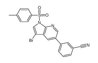 3-[3-bromo-1-(4-methylphenyl)sulfonylpyrrolo[2,3-b]pyridin-5-yl]benzonitrile Structure