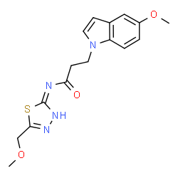 3-(5-methoxy-1H-indol-1-yl)-N-[(2E)-5-(methoxymethyl)-1,3,4-thiadiazol-2(3H)-ylidene]propanamide picture