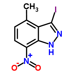 3-Iodo-4-methyl-7-nitro-1H-indazole结构式
