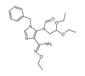 1-benzyl-5-(N-(2,2-diethoxyethyl)formamido)-N'-ethoxy-1H-imidazole-4-carboxamidine结构式