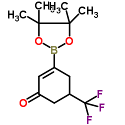 3-(4,4,5,5-Tetramethyl-1,3,2-dioxaborolan-2-yl)-5-(trifluoromethyl)-2-cyclohexen-1-one结构式