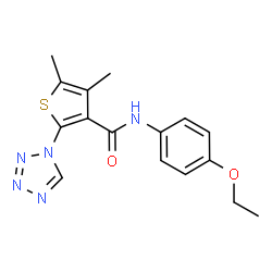 N-(4-ethoxyphenyl)-4,5-dimethyl-2-(1H-tetrazol-1-yl)thiophene-3-carboxamide structure