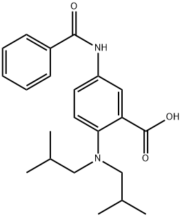 Benzoic acid, 5-(benzoylamino)-2-[bis(2-methylpropyl)amino]- Structure