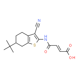 (2E)-4-[(6-tert-butyl-3-cyano-4,5,6,7-tetrahydro-1-benzothiophen-2-yl)amino]-4-oxobut-2-enoic acid Structure