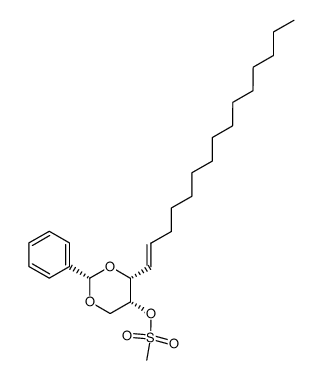 (2R,3R,4E)-1,3-benzylidene-2-methanesulfonyl-4-octadecene-1,2,3-triol结构式
