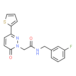 N-(3-fluorobenzyl)-2-[6-oxo-3-(thiophen-2-yl)pyridazin-1(6H)-yl]acetamide结构式