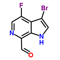 3-Bromo-4-fluoro-1H-pyrrolo[2,3-c]pyridine-7-carbaldehyde结构式