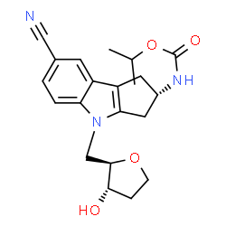 isopropyl ((S)-7-cyano-4-(((2R,3S)-3-hydroxytetrahydrofuran-2-yl)Methyl)-1,2,3,4-tetrahydrocyclopenta[b]indol-2-yl)carbamate结构式