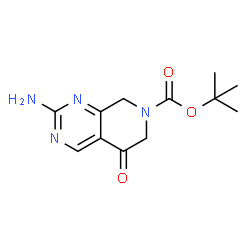 叔-丁基 2-氨基-5-氧亚基-5,6-二氢吡啶并[3,4-d]嘧啶-7(8H)-甲酸基酯结构式