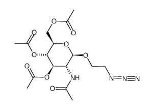 2-azidoethyl 2-acetamido-3,4,6-tri-O-acetyl-2-deoxy-β-D-glucopyranoside结构式