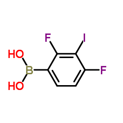 2,4-Difluoro-3-iodophenylboronic acid结构式