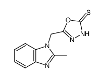 5-(2-Methyl-benzoimidazol-1-ylmethyl)-3H-[1,3,4]oxadiazole-2-thione结构式