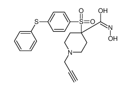 N-Hydroxy-4-{[4-(phenylsulfanyl)phenyl]sulfonyl}-1-(2-propyn-1-yl )-4-piperidinecarboxamide结构式