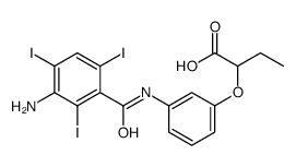 2-[3-[(3-amino-2,4,6-triiodobenzoyl)amino]phenoxy]butanoic acid Structure