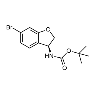 N-[(3S)-6-溴-2,3-二氢苯并呋喃-3-基]氨基甲酸叔丁酯结构式