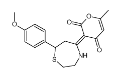 (3E)-3-[7-(4-methoxyphenyl)-1,4-thiazepan-5-ylidene]-6-methylpyran-2,4-dione结构式