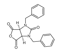 cis-1,3-Dibenzyl-2-imidazolidone-4,5-dicarboxylic Acid Anhydride Structure