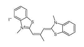 3-methyl-2-[2-methyl-3-(3-methyl-3H-benzothiazol-2-ylidene)prop-1-enyl]benzothiazolium iodide结构式
