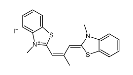 3-methyl-2-[2-methyl-3-(3-methyl-3H-benzothiazol-2-ylidene)prop-1-enyl]benzothiazolium iodide Structure