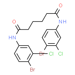 N,N'-Bis(4-bromo-3-chlorophenyl)hexanediamide结构式