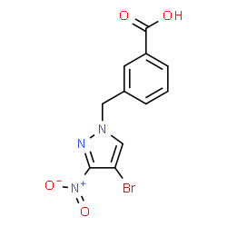 3-({4-bromo-3-nitro-1H-pyrazol-1-yl}methyl)benzoicacid Structure