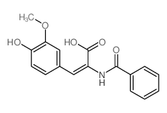 2-benzamido-3-(4-hydroxy-3-methoxy-phenyl)prop-2-enoic acid Structure