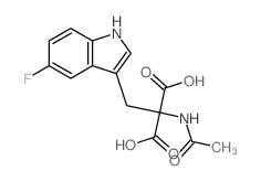 2-acetamido-2-[(5-fluoro-1H-indol-3-yl)methyl]propanedioic acid结构式