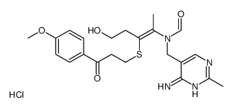 N-[(4-amino-2-methylpyrimidin-5-yl)methyl]-N-[(Z)-5-hydroxy-3-[3-(4-methoxyphenyl)-3-oxopropyl]sulfanylpent-2-en-2-yl]formamide,hydrochloride结构式