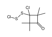 (1-chloro-2,2,4,4-tetramethyl-3-oxocyclobutyl)sulfanyl thiohypochlorite Structure