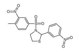 (9CI)-3-[(4-甲基-3-硝基苯基)磺酰基]-2-(3-硝基苯基)-噻唑烷结构式