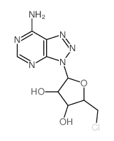 2-(5-amino-2,4,7,8,9-pentazabicyclo[4.3.0]nona-1,3,5,7-tetraen-9-yl)-5-(chloromethyl)oxolane-3,4-diol结构式