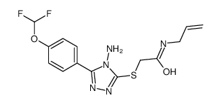2-[[4-amino-5-[4-(difluoromethoxy)phenyl]-1,2,4-triazol-3-yl]sulfanyl]-N-prop-2-enylacetamide结构式