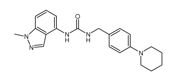 N-(1-methyl-1H-indazol-4-yl)-N'-[4-(1-piperidinyl)benzyl]urea结构式