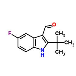 5-Fluoro-2-(2-methyl-2-propanyl)-1H-indole-3-carbaldehyde Structure