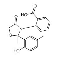 2-[2-(2-hydroxy-5-methylphenyl)-2-methyl-4-oxo-1,3-thiazolidin-3-yl]benzoic acid结构式