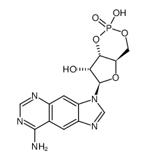 1-(8-amino-imidazo[4,5-g]quinazolin-3-yl)-O3,O5-hydroxyphosphoryl-β-D-1-deoxy-ribofuranose结构式