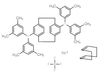 (R)-(-)-4,12-Bis(di-3,5-xylylphosphino)[2.2]paracyclophane(1,5-cyclooctadiene)rhodium(I) tetrafluoroborate Structure