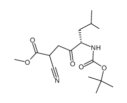 methyl (2SR,5S)-5-[N-(tert-butoxycarbonyl)amino]-2-cyano-7-methyl-4-oxooctanoate Structure