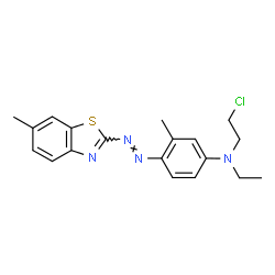 2-[4-[N-Ethyl-N-(2-chloroethyl)amino]-2-methyl-phenylazo]-6-methylbenzothiazole Structure