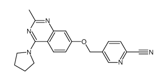 5-(2-Methyl-4-pyrrolidin-1-yl-quinazolin-7-yloxymethyl)-pyridine-2-carbonitrile结构式