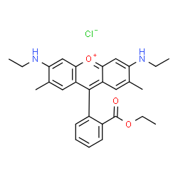 bis[9-[2-(ethoxycarbonyl)phenyl]-3,6-bis(ethylamino)-2,7-dimethylxanthylium] tetraoxomolybdate(2-)结构式