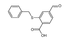 3-benzylmercapto-4-carboxy benzaldehyde Structure