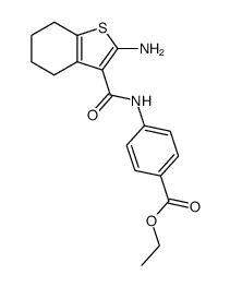 4-[(2-Amino-4,5,6,7-tetrahydro-benzo[b]thiophene-3-carbonyl)-amino]-benzoic acid ethyl ester结构式