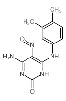 4-amino-6-[(3,4-dimethylphenyl)amino]-5-nitroso-3H-pyrimidin-2-one structure
