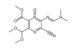 6-(Carbomethoxy)-3-cyano-5-(dimethoxymethyl)-2-[((dimethylamino)methylene)amino]pyrazine 1-oxide Structure