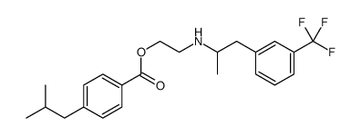 2-[1-[3-(trifluoromethyl)phenyl]propan-2-ylamino]ethyl 4-(2-methylpropyl)benzoate结构式