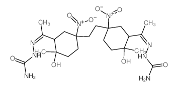 [1-[5-[2-[3-[N-(carbamoylamino)-C-methyl-carbonimidoyl]-4-hydroxy-4-methyl-1-nitro-cyclohexyl]ethyl]-2-hydroxy-2-methyl-5-nitro-cyclohexyl]ethylideneamino]urea结构式