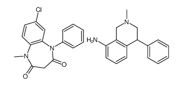 7-chloro-1-methyl-5-phenyl-1,5-benzodiazepine-2,4-dione,2-methyl-4-phenyl-3,4-dihydro-1H-isoquinolin-8-amine结构式